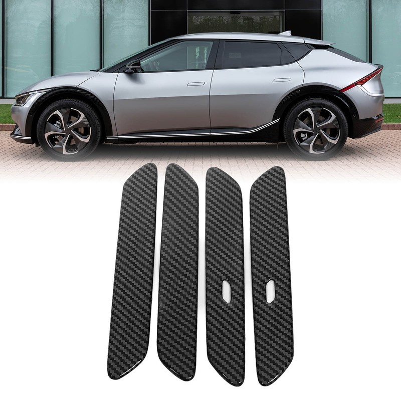 Car Exterior Side Door Handle Cover Trim Sticker Carbon Fiber