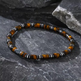 Unbranded Tiger Eye Hematite Beads Healing Protection Strength Luck Attract Men's Bracelet