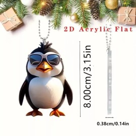 Unbranded Very Cool Penguin Pendant Acrylic Hanging Ornament