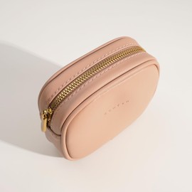 Benfan Leather Cosmetic Bag, Pink, Small