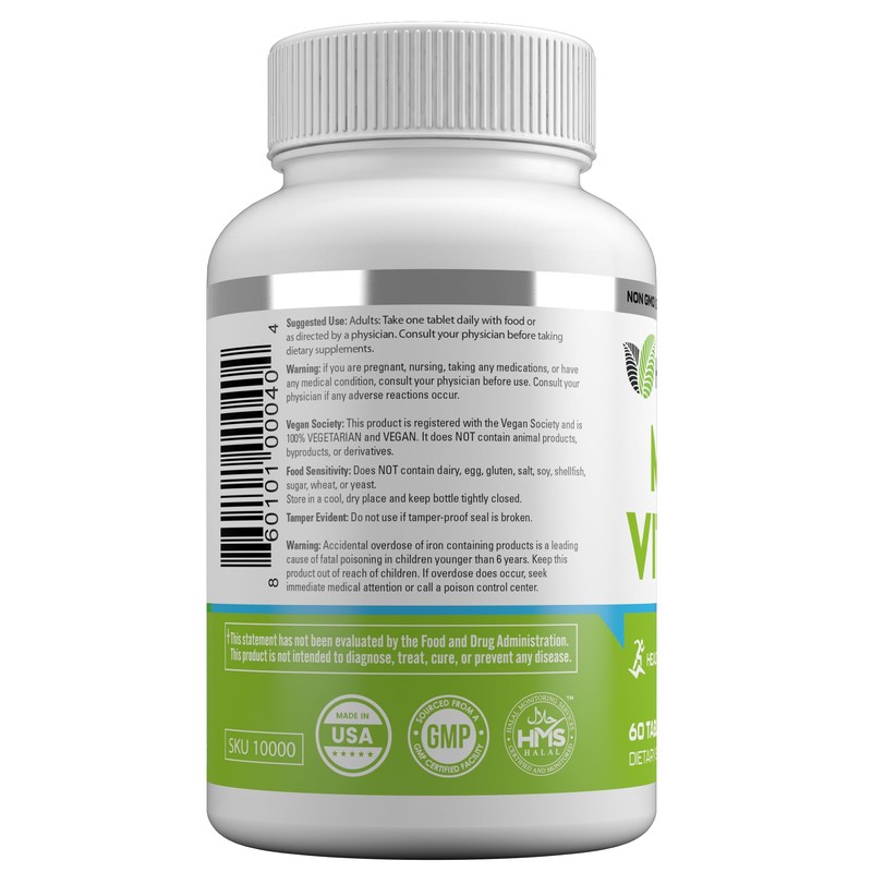 HAYAT Vitamins Vegan Natural Multivitamin, Daily Vitamins with Vitamin A,