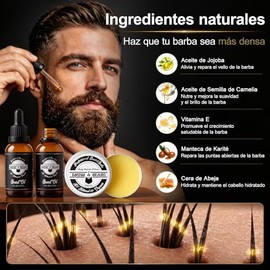 Kit Barba Cuidado, Kit de Cuidado de Barba 13 en 1 para Hombres, Juego de Regalo para Crecer y Afeitar Barbas, Regalos para Hombres para Papá, Novio, 