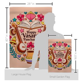 Breeze Decor Happy Vasant Panchami Garden House Flag Kit Religious Faith Hope Grace Peace Dove Christian Religion Easter Decoration Banner Small Yard Gift Double-Sided, Made in USA