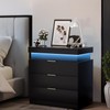 LED Nightstand with Charging Station & USB Ports,Bedside Table Night