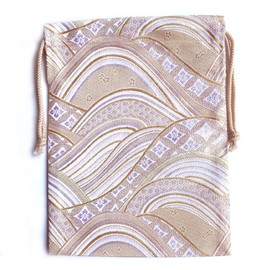 Goshuin Book Bag [Wave Pink] Goshuin Book Holder, 7.5 x 10.2 inches (19 x 26 cm), Small Items, Goshuin Book, Bag, Drawstring Bag, Made in Japan, Kinbrocade, Kyoto Kinoki, Nishijin Textile