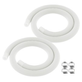 ANTOBLE Pool Hose for Intex 1.25" Diameter Above Ground Pool Pump Hoses Replacement Accessory 59" Long 1-1/4 Swimming Pool Filter Pump Hoses 607 637 With 4 Metal Clamps, 2 Pack | ANTOBLE