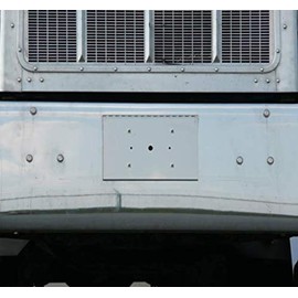 RoadWorks Stainless Steel Hinged Tow Pin Cover with Holes for License Plate for Peterbilt 379 | 30171
