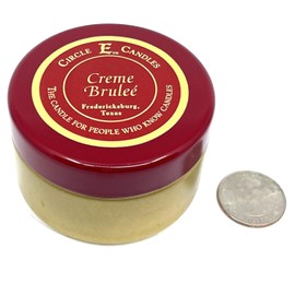 Circle E Candles, Creme Brulee Scent, Extra Small Size Travel Tin Candle, 4oz, 1 Wick