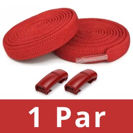 DALLAR Elastic Shoelaces Untied Strong Adjustable Shoe Laces with Magnetic Clasps Suitable for Shoes and Shoes for Kids and Adults Red One Size, red