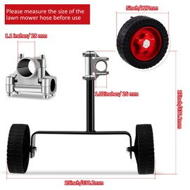 Fabbay Adjustable Support Wheels Auxiliary Wheels 26mm(1 Inch) and 28mm(1.1 inch) Weed Walk Behind String Trimmer for Weed Grass Cutter Gas String Trimmer(Black)