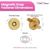 Weddecor 10pcs 18mm Gold Magnetic Snaps Purse Double Rivet Closures