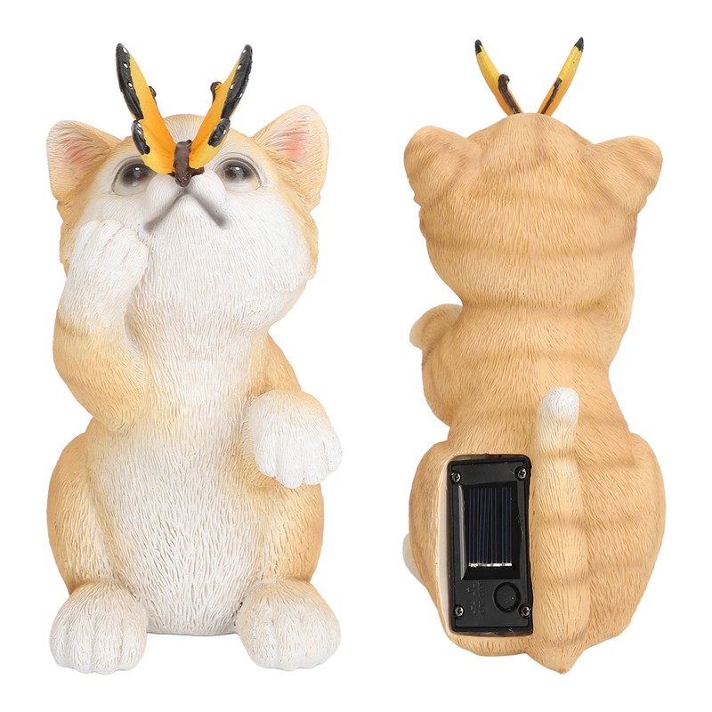 Solar Cat Yard Decor Decorative Light Cat Garden Sculpture Exquisite