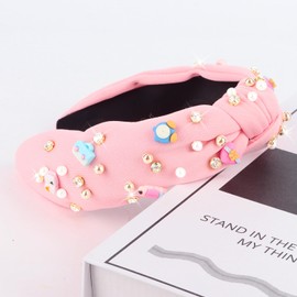 CIEHER Teacher Headbands for Women, Headband for Back to School,Knotted Hairband, Teacher Hair Accessories Appreciation Gifts - Pink