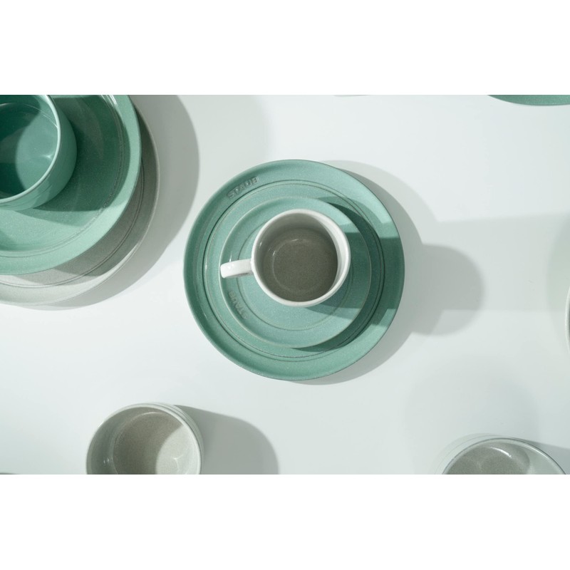 STAUB Dining Line Flat Plate, 15 cm, Sage Green, Ceramic,