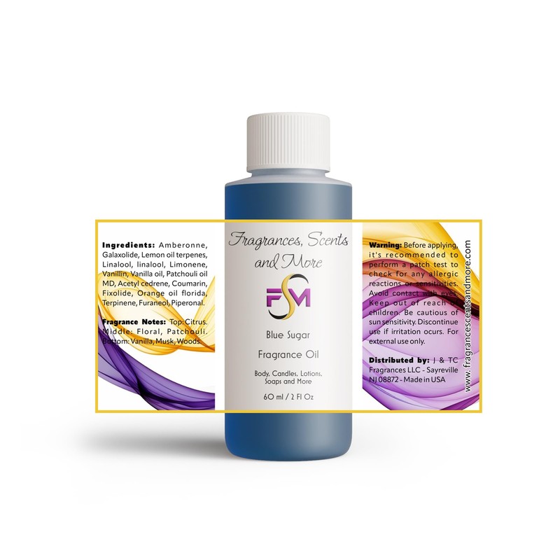 Blue Sugar Fragrance Oil - 2 Fl Oz Plastic Bottle