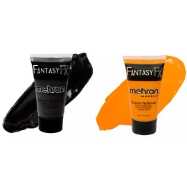 Mehron Makeup Fantasy F/X Water Based Face/Body Paint Black/Orange-FFX Tubes Set