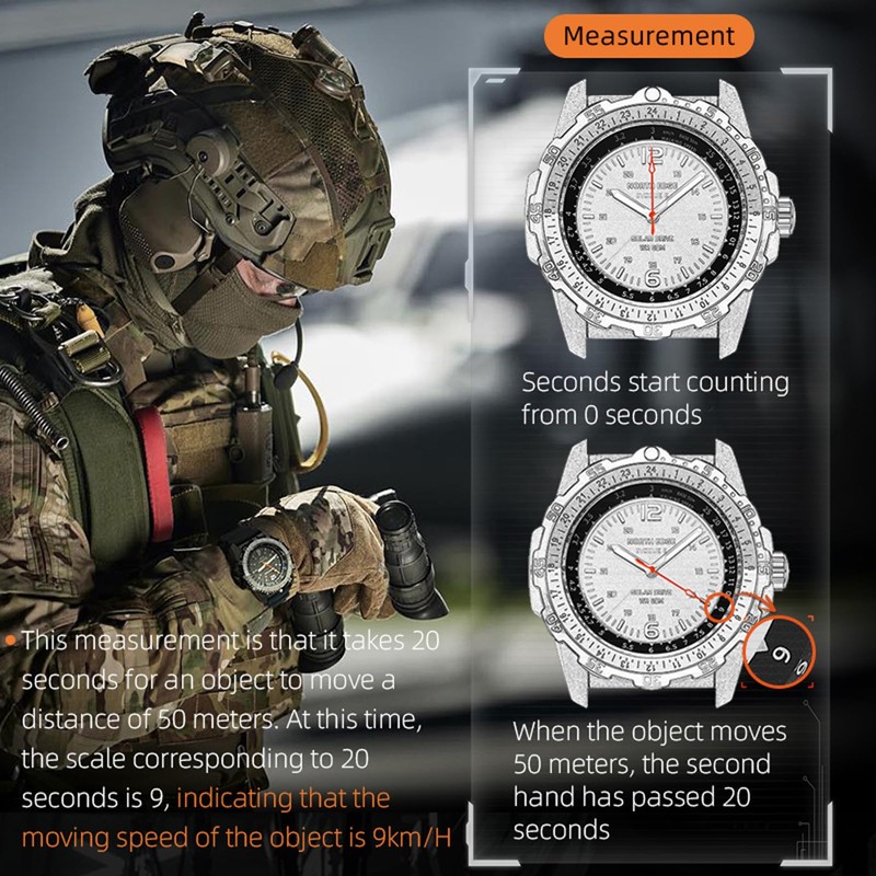 findtime Solar Powered Watches for Men 5ATM Waterproof Diving LED