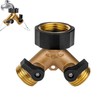 Aohcae 2-Way Water Distributor 3/4 Inch, Brass Hose Connector, Water