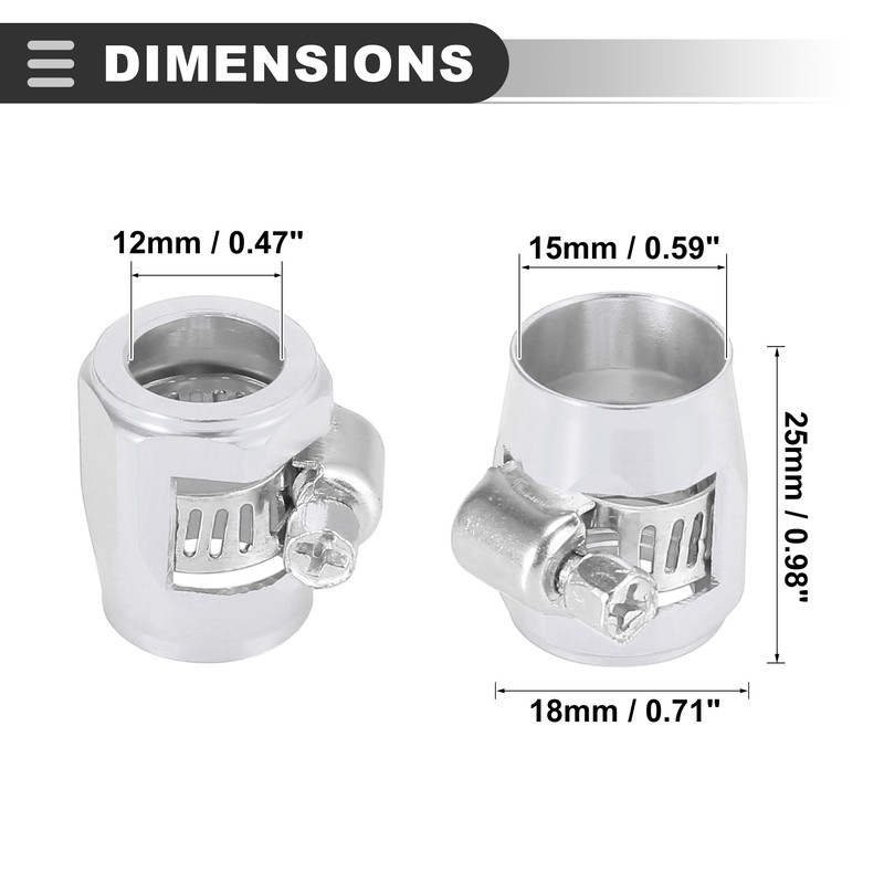 Motoforti Universal Hex Car Hose Finisher Clamp, AN6, Aluminum Alloy,