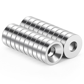 Wukong Mini Magnets - 8mm x 3mm Strong Disc Magnets with Hole, 20 Pieces for Fridge, Whiteboard, Noticeboard, Office Crafts