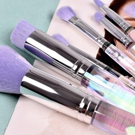 Juego De 7 Brochas Maquillaje Con Diseño Gota Agua Y Cono Perforador, Herramientas For Belleza Ojos Base Suelta                                       