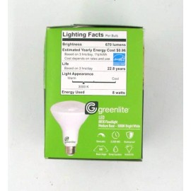 GreenLite 8W LED 65W Equivalent Dimmable  BR30 Floodlight 4 pack Bulbs