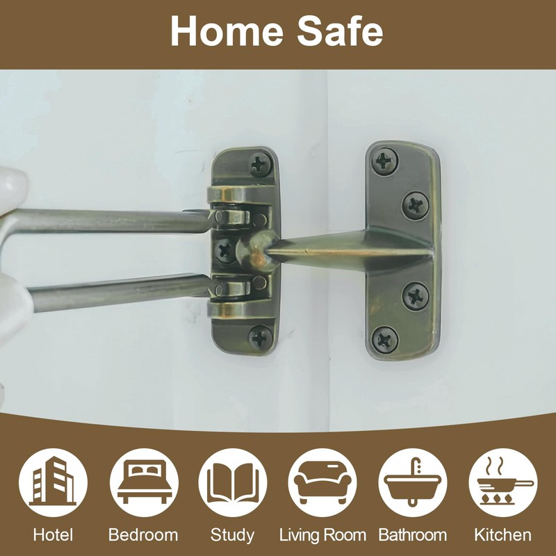U 10309 Swing Bar Lock for Hinged Swing-in Doors,Door Guard