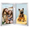 THCASITO 8x10 Double Picture Frame Vertical Wooden Hinged Photo Frame