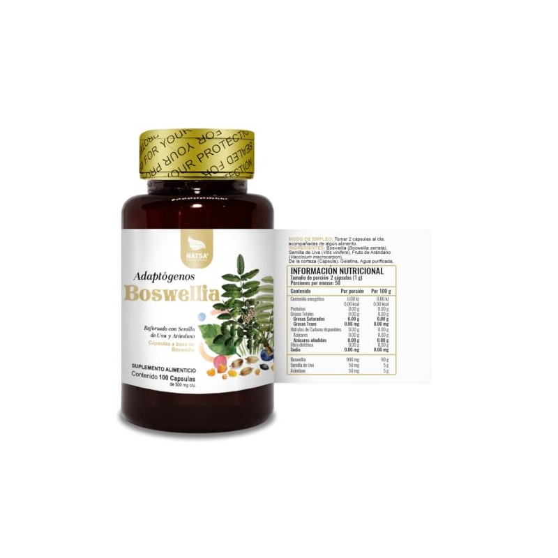 NATSA Boswellia 100 Cápsulas 900 mg por Porción con Semilla
