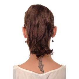 WIG ME UP - Hairpiece Braid Extension Brown Medium Ash Brown Short Wild Look Attachment with Butterfly Clip 20 cm T6545-6