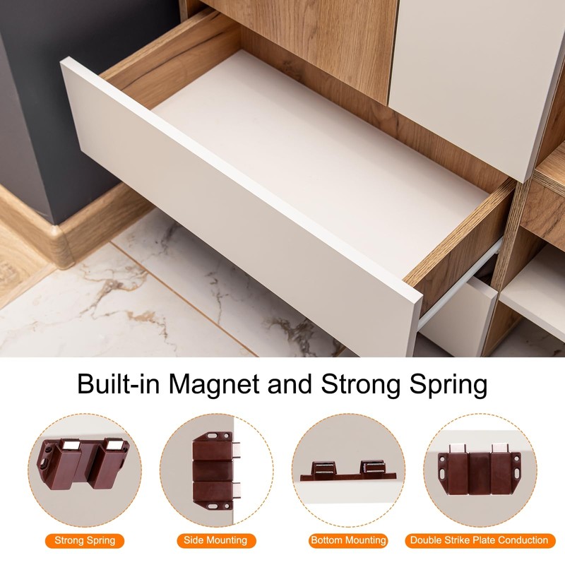 sourcing map 4Pack Magnetic Touch Latches, Push to Open Magnet