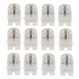 T5 LED Fluorescent Tube Lamp Holder Tombstone, TWDRTDD T5 Bi-Pin Socket, Fluorescent Lampholder for LED Fluorescent Tube Replacements Turn-Type Lampholder (Pack of 12)