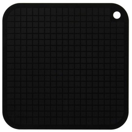 Shimomura KIB-604 Kitchen Bar Soft Cutting Board, Made in Japan, Niigata, Tsubamesanjo, 7.9 x 7.9 x 0.08 inches (200 x 200 x 2 mm), Black