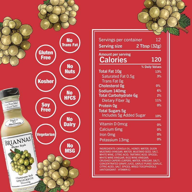 BRIANNAS - Home Style Champagne Vinaigrette Dressing – Fine Salad