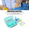 16PCS Set Bento Box Reusable 1300ml 4 Compartment Adult Lunch