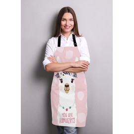 Wasach Llama with fun quote You are llamazing Apron,Adjustable Neck Bib Apron for Men Women,Suitable for Kitchen Cooking Waitress Chef Apron