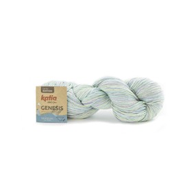 Sustainable Cotton Yarn Katia Genesis Colour 302, 150 g Cotton Blend Yarn with Colour Gradient for Knitting or Crocheting