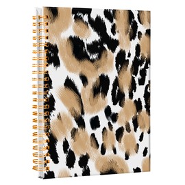 iampanda Spiral Journal Notebook,Strong Twin-Wire Binding with Premium Paper for Girl Women,Cute Animals Skin 60 Sheets A5 College Ruled Notebook/Journal,Perfect for School Office Home Gifts,Leopard