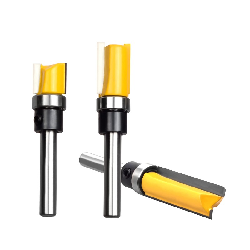Exqutoo 1/4 Inch Shank Pattern Flush Trim Router Bit Set