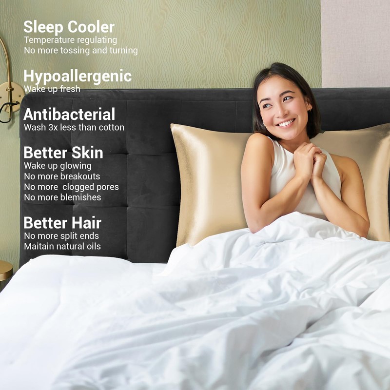 Lazzaro Home Satin Silk Pillowcases For Hair And Skin 2