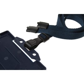Customcard ltd 10 x Navy Neck Lanyard for ID Badges with Safety Breakaway Clip
