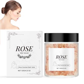 Bath Salt, Bath Salt Rose, Mineral Salt, Bath Additive for Body Care, Bath & Spa Bath Salt Rose, Salt Pink Crystal Salt - Stress Relief - Body Care - Bathing, 120 g