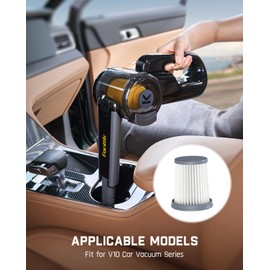 Fanttik HEPA Filters Fits for Fanttik Fold V10 APEX Car Vacuum, 2-Pack Replacement Filters with High Filterability, Washable and Reusable, Easy to Clean and Assemble