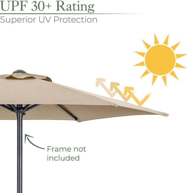 CHRISTOW Replacement Parasol Canopy 2m Hexagonal 6 Arms UV 30+