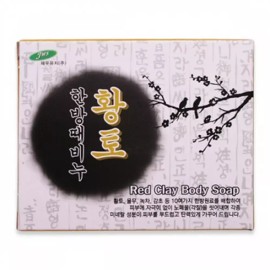 (set)케이스 한방 때비누(황토)110g 8개 Set of 8 Korean Red Clay Soap Bars 110g