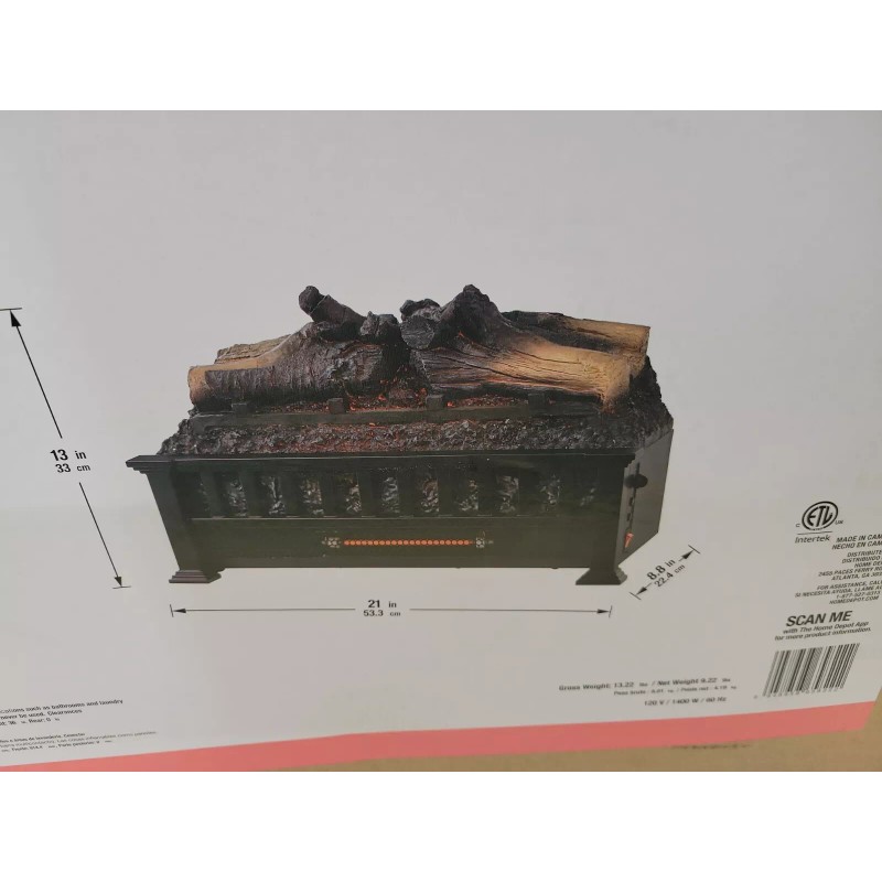 Stylewell Barkridge 21 In. Infrared Electric Log Set Heater. BRAND