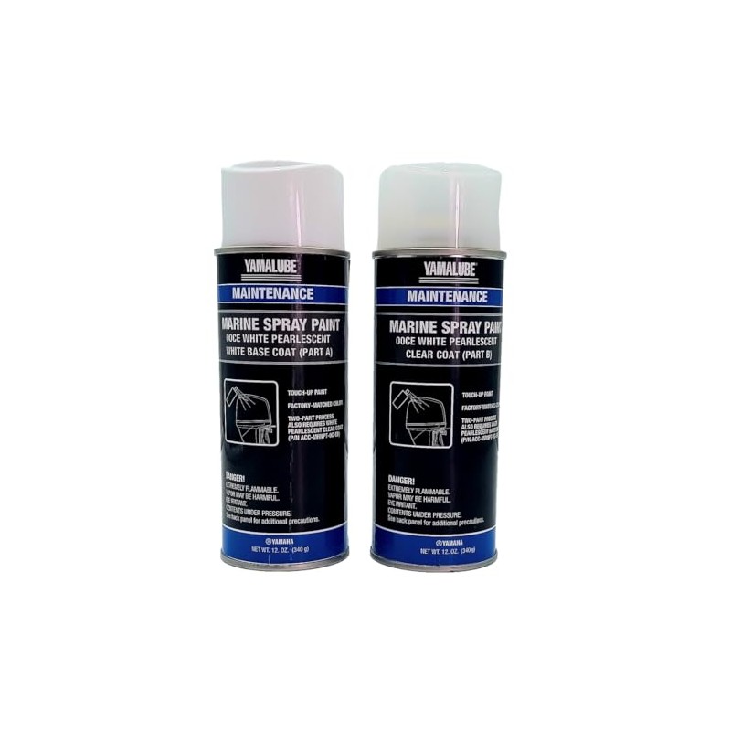 YAMAHA Original OEM Yamalube ACC-MRNPT-0C-EA and ACC-MRNPT-0C-EB White Pearlescent/Clear Coat