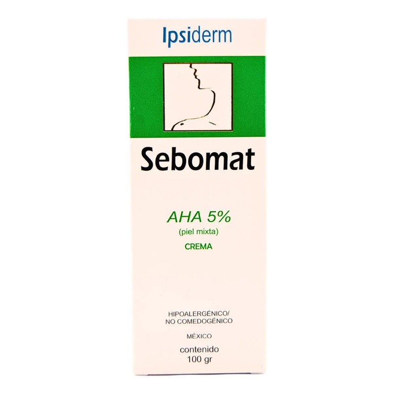 Crema Facial Sebomat Aha Control Brillo Grasa Piel Mixta Ipsiderm