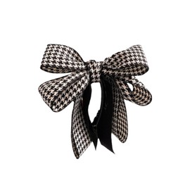 EZ PEACH Ribbon, Banana Clip, Large, Simple, Hair Accessory, Hair Accessory, Adult, Elegant, Hair Accessory (Houndstooth Lattice)