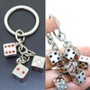 Retro Dice Keychain Accessories,Silver Metal Dice Keychain with Dots,Stylish and